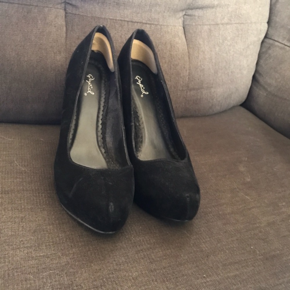 Black Suede stilettos